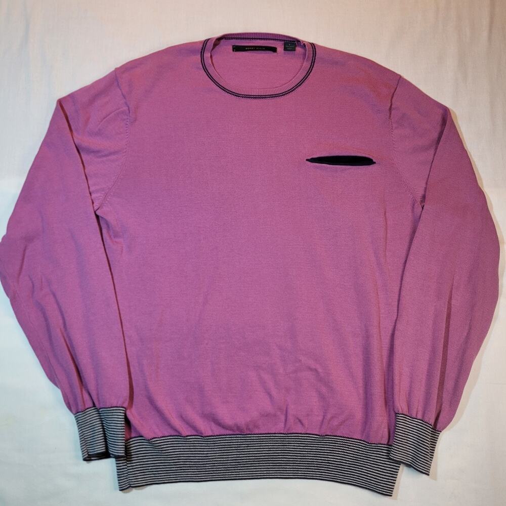 Y2K Perry Ellis Sweater V Neck Purple Lavender Men’s Size Large